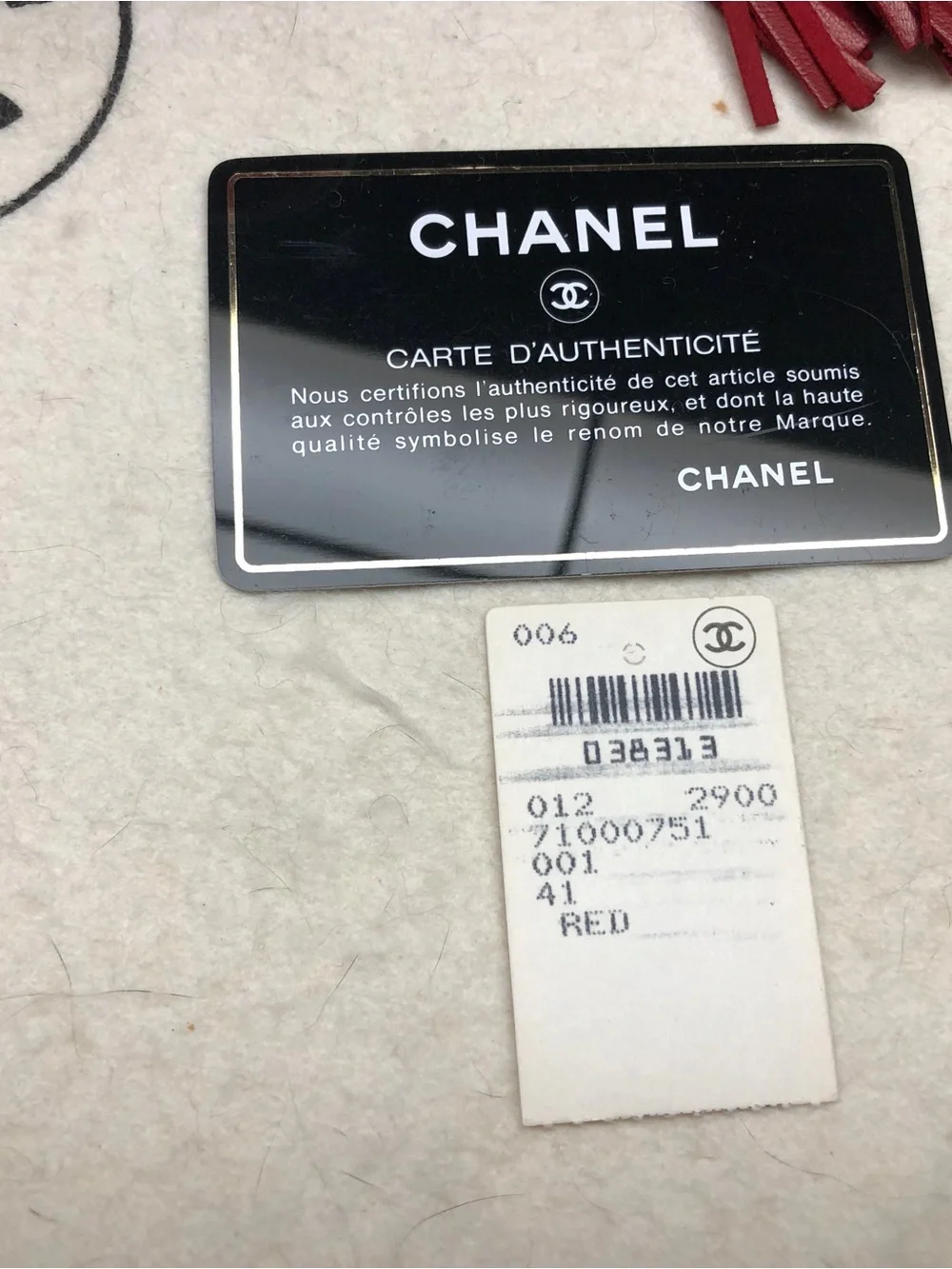 CHANEL red quilted